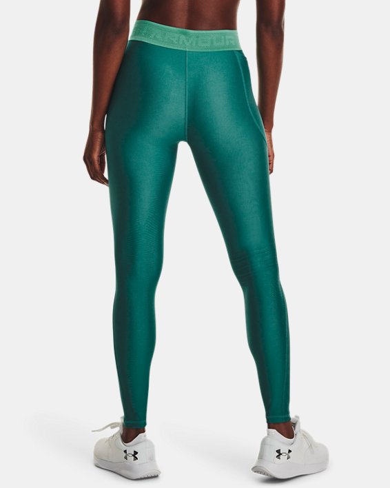 Women's HeatGear® Branded Waistband Leggings, Green, pdpMainDesktop image number 1